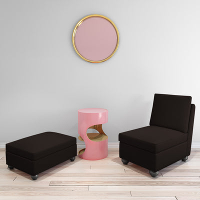 Leroy Ottoman - Graphite Plush Velvet