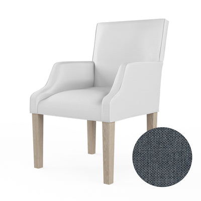 Juliet Dining Chair - Bluebell Pebble Weave Linen