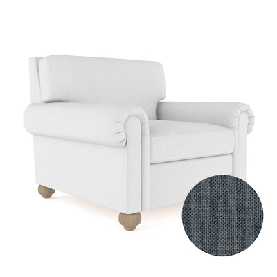 Leroy Chair - Bluebell Pebble Weave Linen