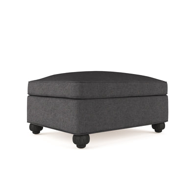 Leroy Ottoman - Graphite Plush Velvet