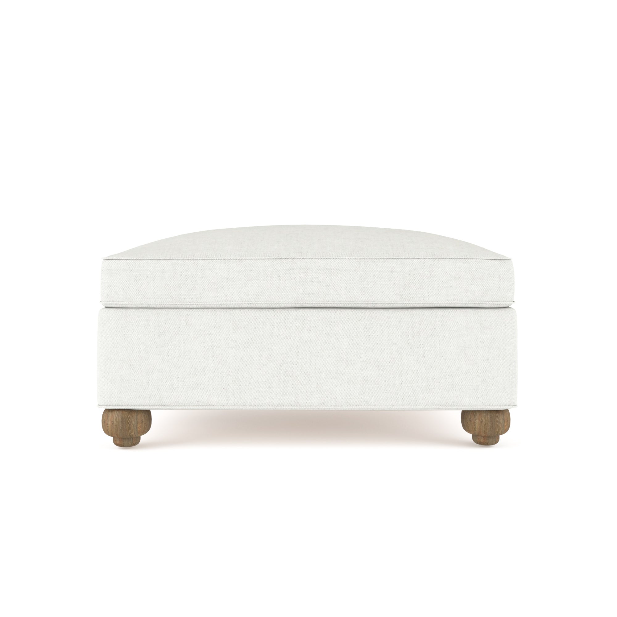 Leroy Ottoman - Blanc Plush Velvet