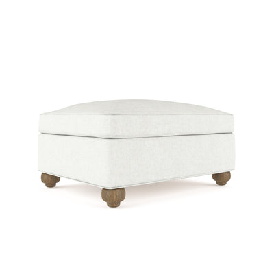 Leroy Ottoman - Blanc Plush Velvet