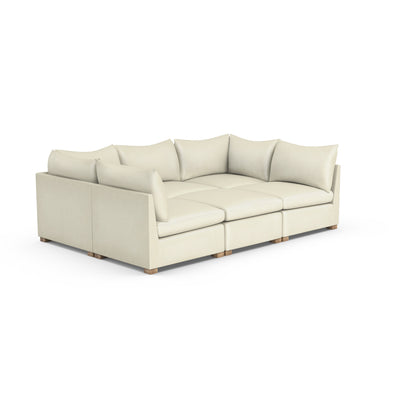 Evans 6-Piece Total-Pit Sectional - Alabaster Vintage Leather