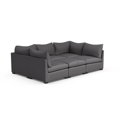 Evans 6-Piece Total-Pit Sectional - Graphite Plush Velvet