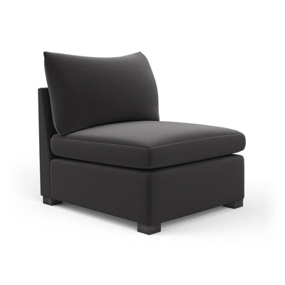 Evans Armless Chair - Graphite Plush Velvet
