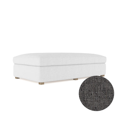 Madison Table Ottoman - Graphite Pebble Weave Linen