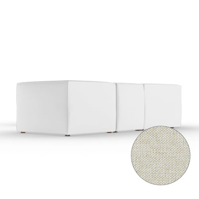 Varick 5-Piece Corner Sectional - Alabaster Pebble Weave Linen