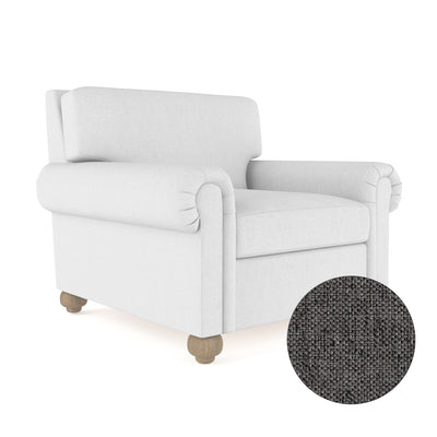 Leroy Chair - Graphite Pebble Weave Linen