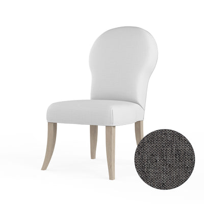 Caitlyn Dining Chair - Graphite Pebble Weave Linen