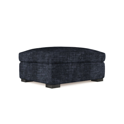 Crosby Ottoman - Blue Print Crushed Velvet