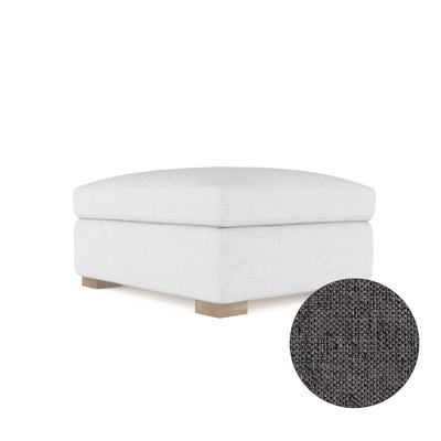 Horatio Ottoman - Graphite Pebble Weave Linen