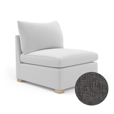 Evans Armless Chair - Graphite Pebble Weave Linen