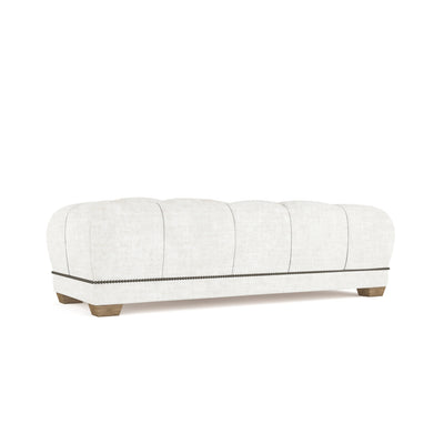Hudson Table Ottoman - Alabaster Crushed Velvet