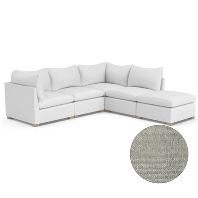 Evans 5-Piece Corner Sectional - Haze Basketweave