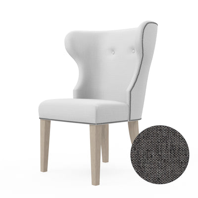Nina Dining Chair - Graphite Pebble Weave Linen