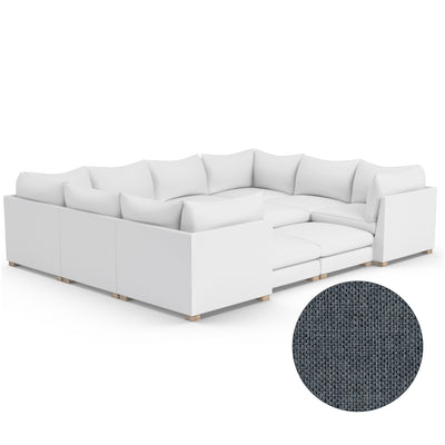 Evans 12-Piece Total-Pit Sectional - Bluebell Pebble Weave Linen
