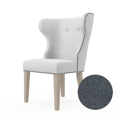 Nina Dining Chair - Bluebell Pebble Weave Linen