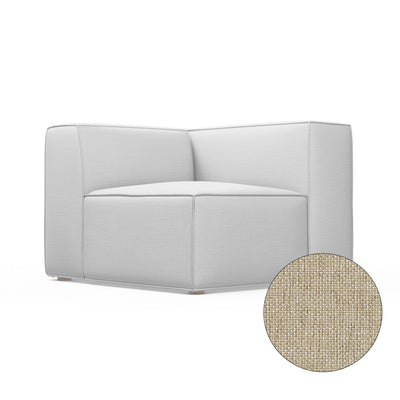 Varick Corner Chair - Oyster Pebble Weave Linen