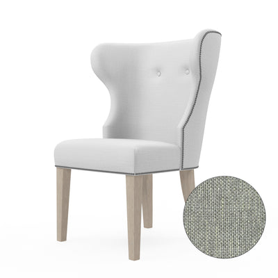 Nina Dining Chair - Haze Pebble Weave Linen