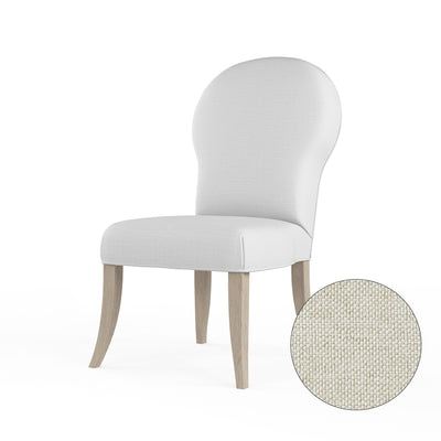Caitlyn Dining Chair - Alabaster Pebble Weave Linen