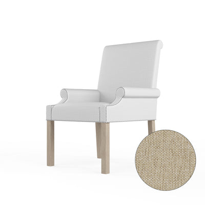 Abigail Dining Chair - Oyster Pebble Weave Linen