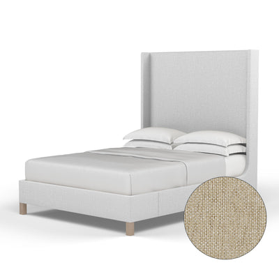 Lincoln Shelter Bed - Oyster Pebble Weave Linen