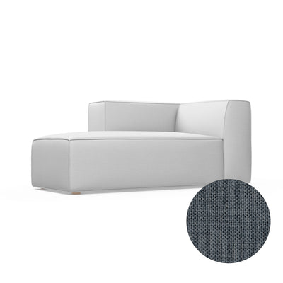 Varick Single-Arm Chaise - Bluebell Pebble Weave Linen