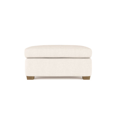 Rivington Ottoman - Alabaster Plush Velvet