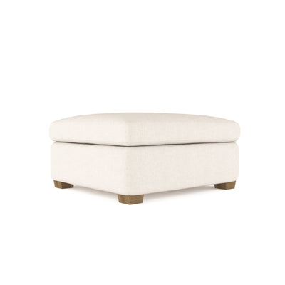 Rivington Ottoman - Alabaster Plush Velvet