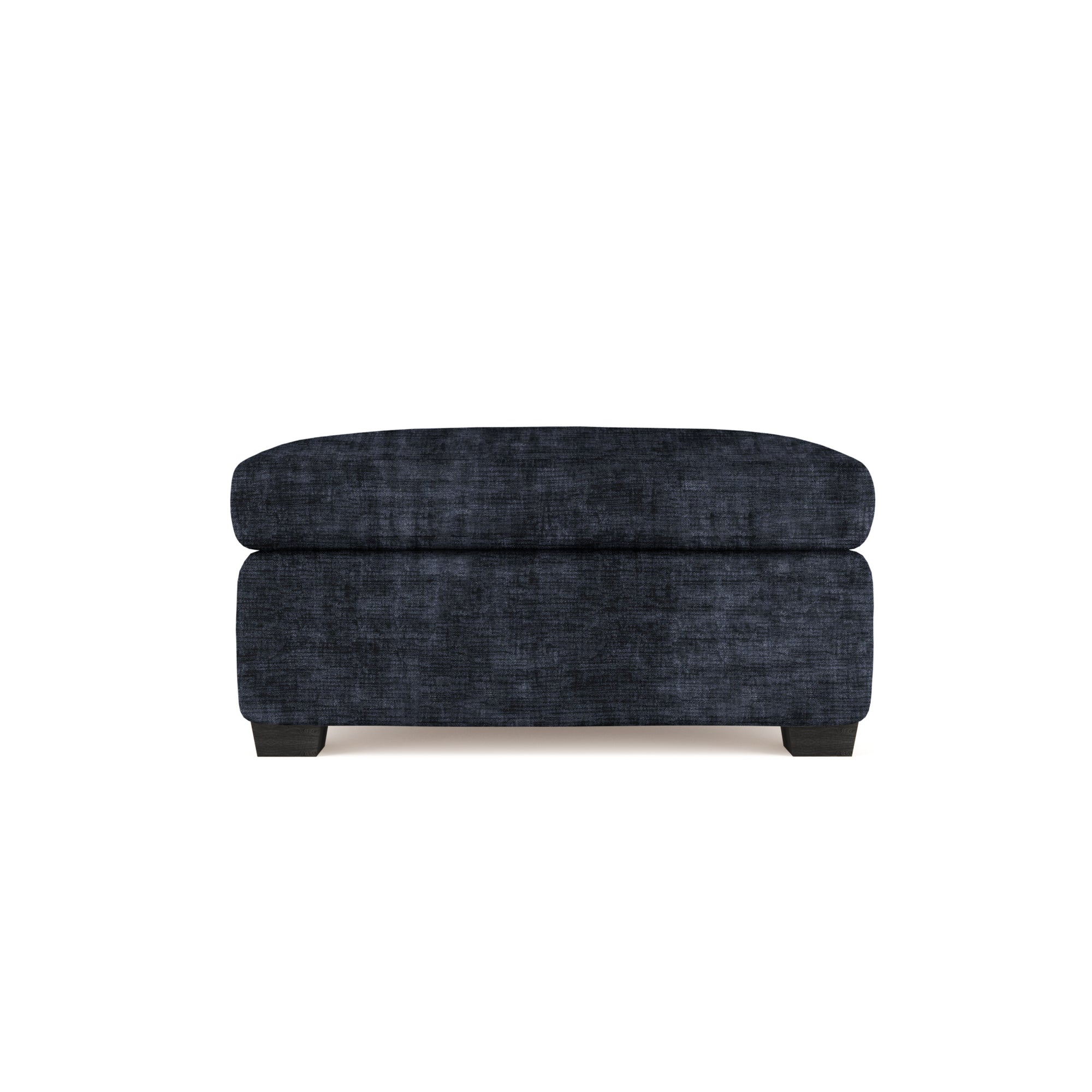 Rivington Ottoman - Blue Print Crushed Velvet