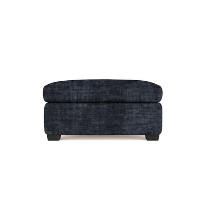 Rivington Ottoman - Blue Print Crushed Velvet