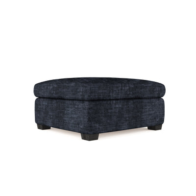 Rivington Ottoman - Blue Print Crushed Velvet