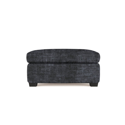 Rivington Ottoman - Graphite Crushed Velvet