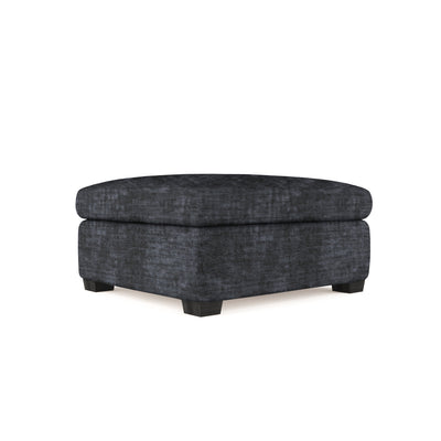 Rivington Ottoman - Graphite Crushed Velvet