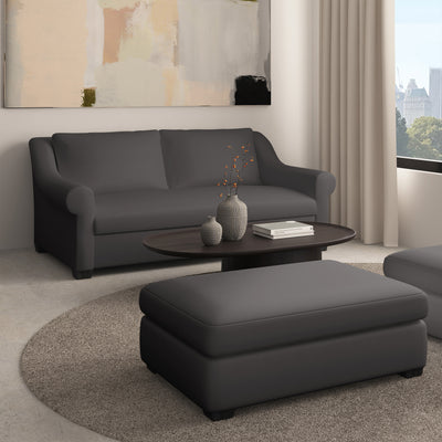 Thompson Ottoman - Graphite Plush Velvet