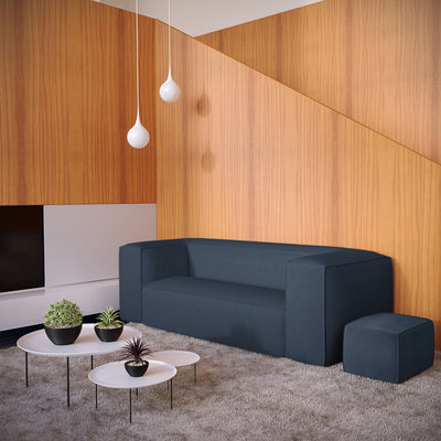 Varick Ottoman - Bluebell Basketweave