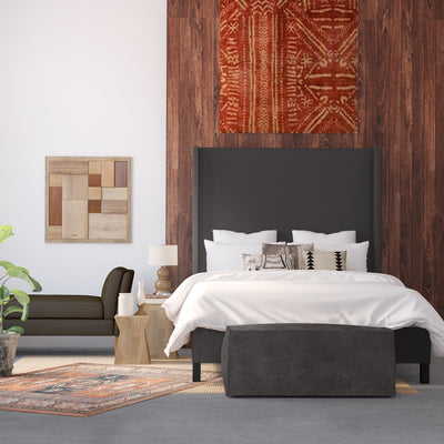 Varick Table Ottoman - Graphite Plush Velvet