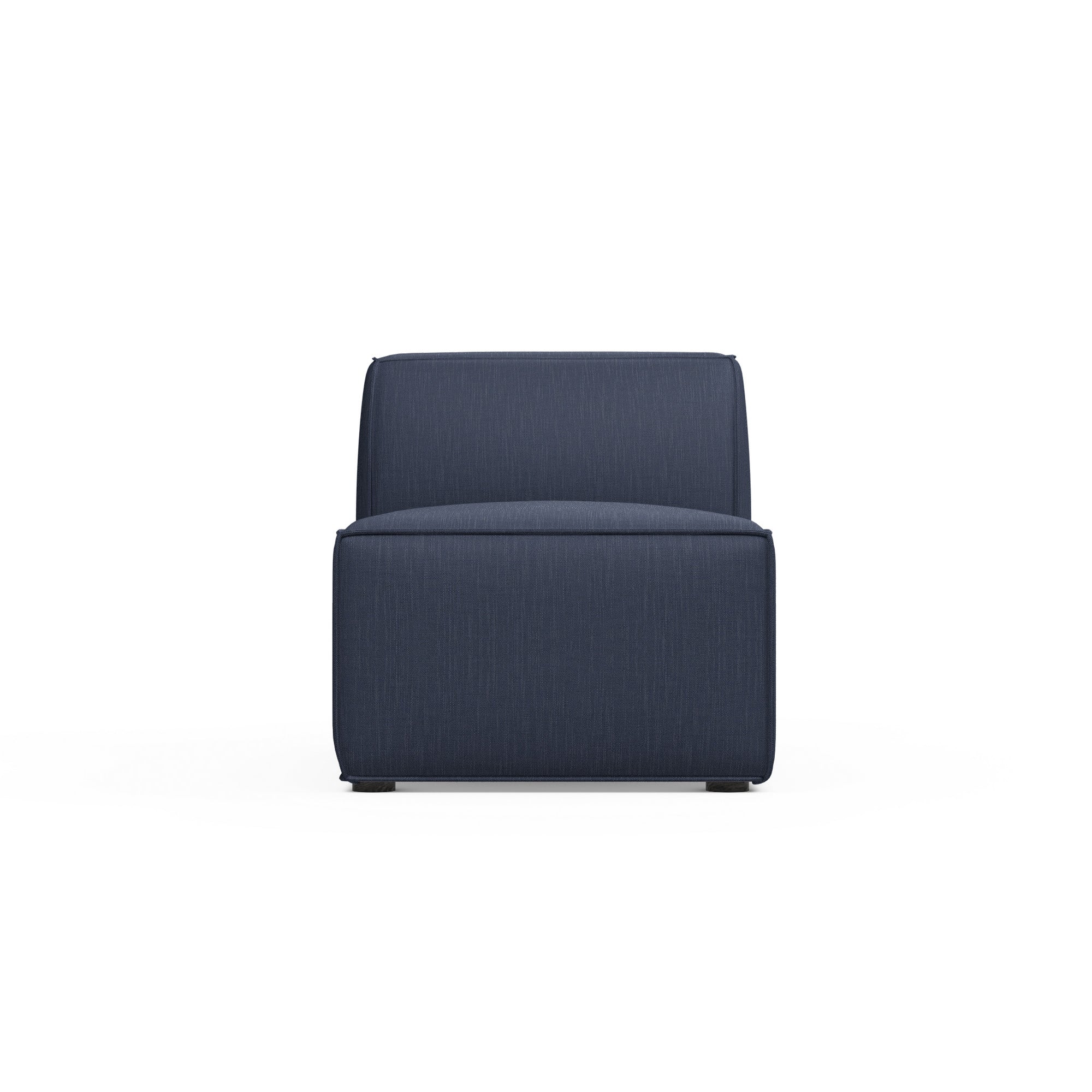 Varick Armless Chair - Blue Print Box Weave Linen