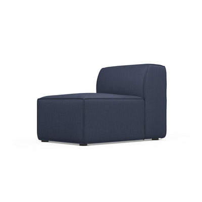 Varick Armless Chair - Blue Print Box Weave Linen