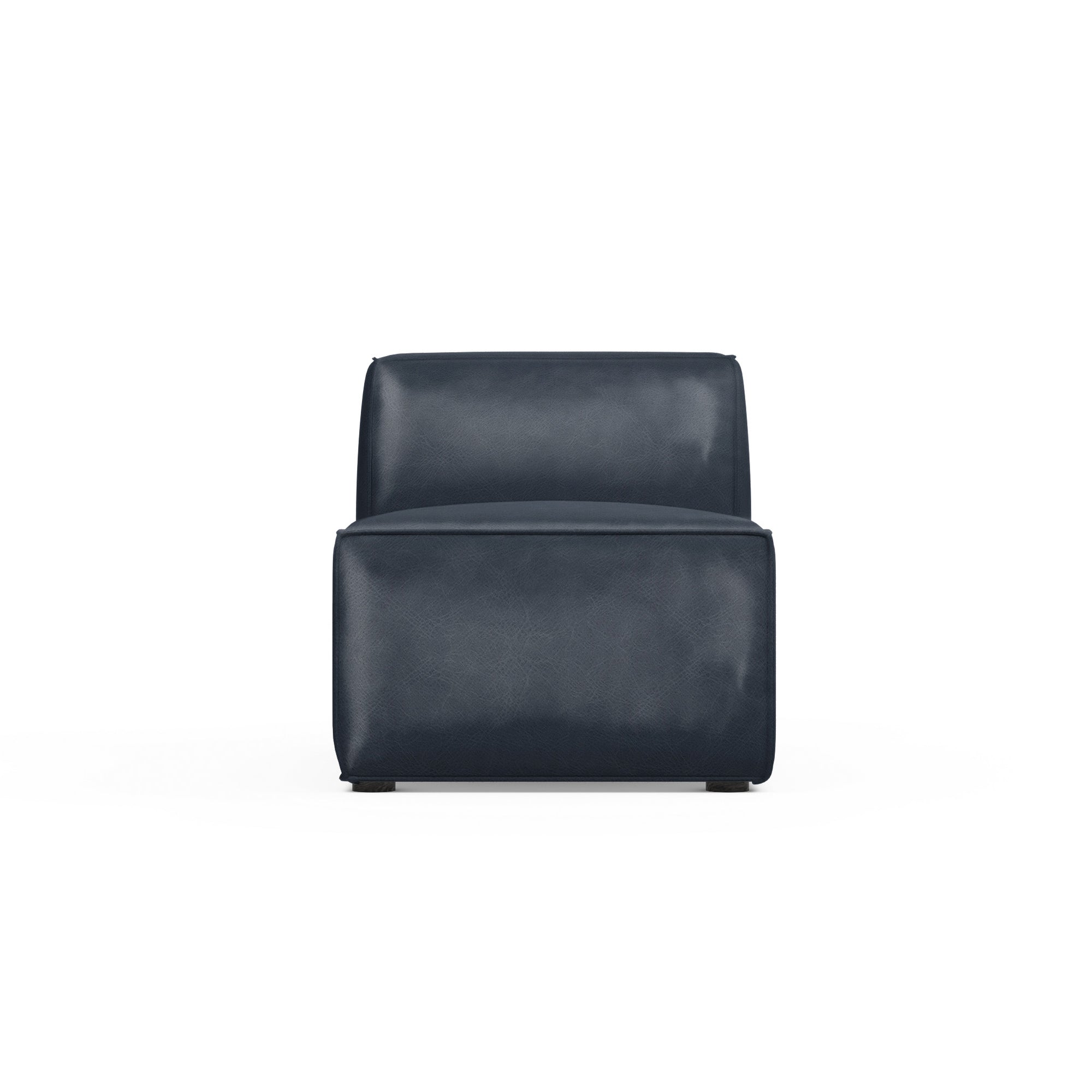 Varick Armless Chair - Blue Print Vintage Leather