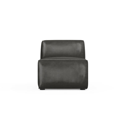 Varick Armless Chair - Graphite Vintage Leather
