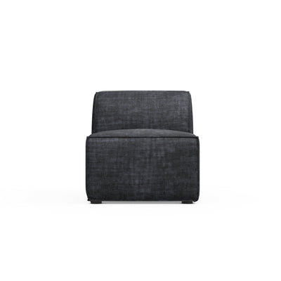 Varick Armless Chair - Graphite Crushed Velvet