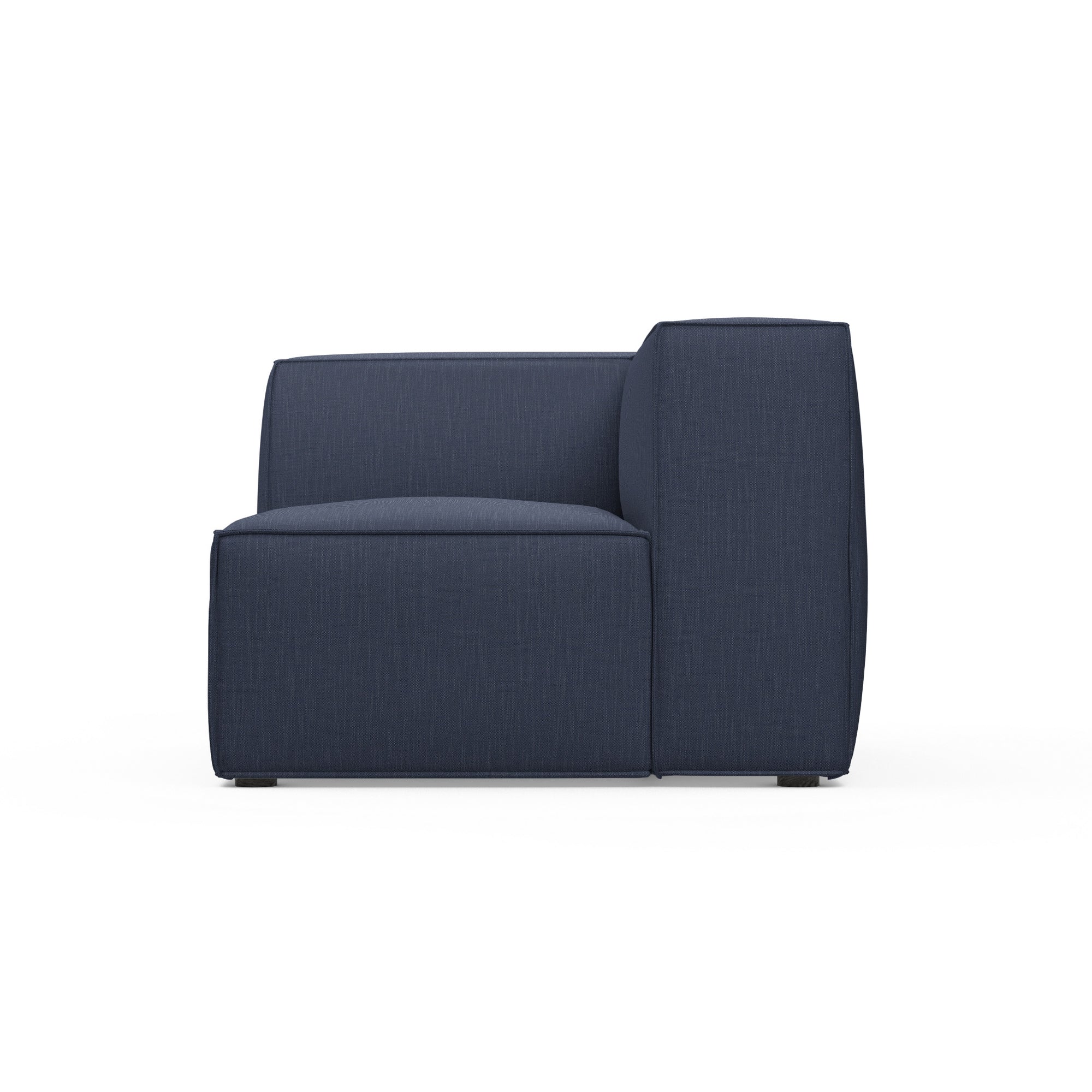 Varick Corner Chair - Blue Print Box Weave Linen