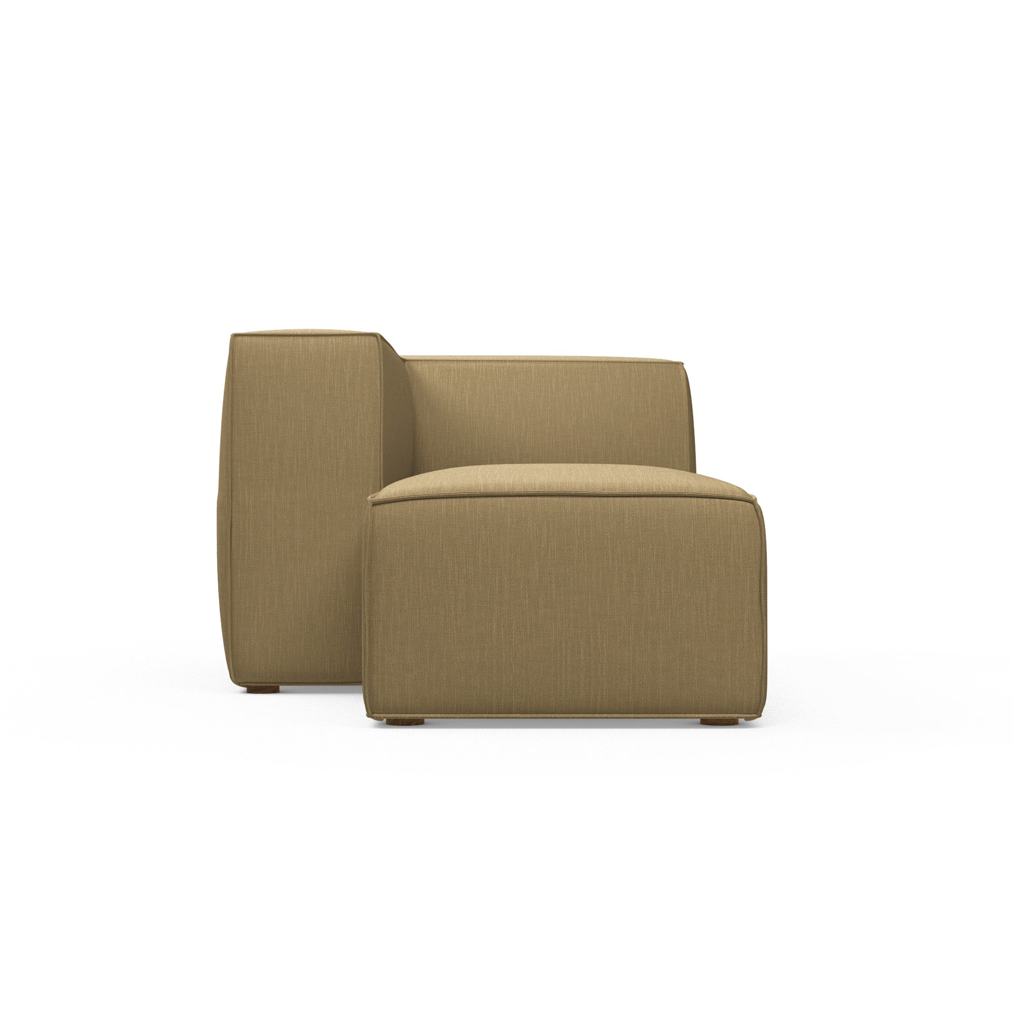 Varick Single-Arm Chaise - Marzipan Box Weave Linen
