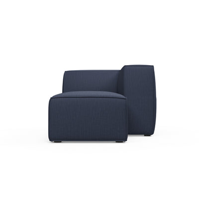Varick Single-Arm Chaise - Blue Print Box Weave Linen