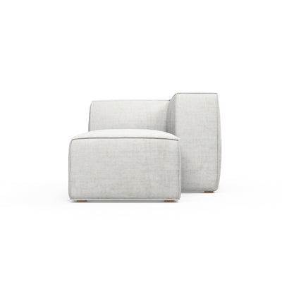 Varick Single-Arm Chaise - Alabaster Crushed Velvet