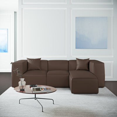 Varick Left-Chaise Sectional - Chocolate Vintage Leather