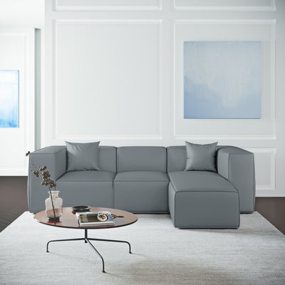 Varick Left-Chaise Sectional - Haze Basketweave