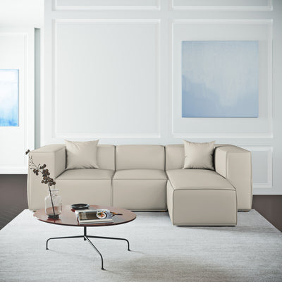 Varick Right-Chaise Sectional - Oyster Box Weave Linen