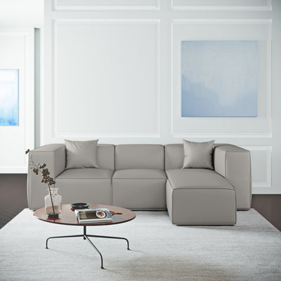 Varick Left-Chaise Sectional - Silver Streak Plush Velvet